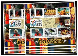 ,  10x Sierra Leone 2000 - Mnh - Soccer - Romania -