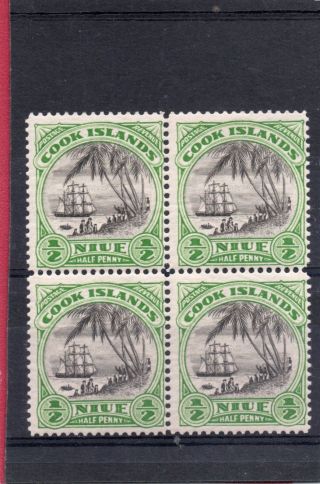 Niue Gv 1932 Block 1/2d Black & Emerald Sg 55 Nhm/h.