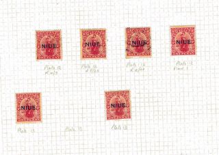 Niue - 1917 - 21 - Plate & Position Study Of 1d Issue - Sc 22 [sg 24] 18