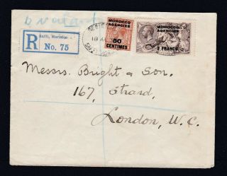 Morocco Agencies 1933 Registered Seahorse Cover From Saffi To London
