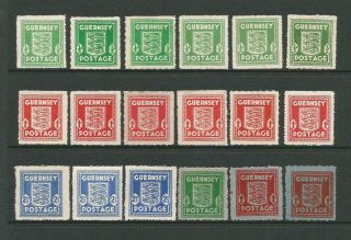 Guernsey 1941 - 44 Selection Of German Occupation War Issues X 18