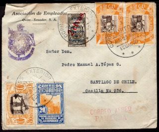 1589 Ecuador To Chile Air Mail Cover 1934 Panagra Quito - Santiago