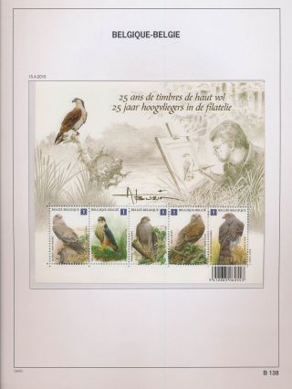 Xb68833 Belgium 2010 Buzin Birds Good Sheet Mnh Fv 7,  3 Eur