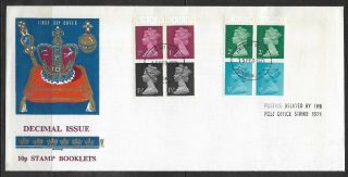 GB FDC 1971 Booklet 10 Panes on set of 5 Philart Covers with Strike Cachet CV £6 2