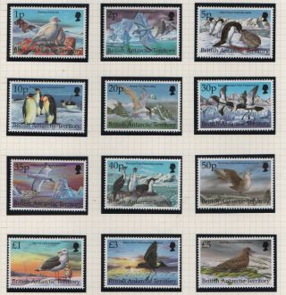 British Antarctic Territory Sg276 - 287 Antarctic Birds 1998 Unmounted Mnh