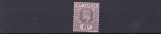 St Lucia 1904 - 10 Sg 73 6d Dull Purple Mh Cat £75