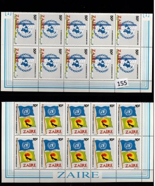 /// 10x Zaire - Mnh - United Nations - Flags - 1985