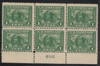 U.  S.  Stamps Scott 397 Plate Block Of 6 H Scv $300.  00