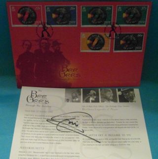 Barry Gibb “the Bee Gees” Isle Of Man Fdc Signed The Bee Gees