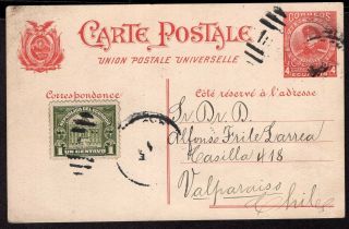 Ecuador To Chile Ps Stationery Postal Card 1924 Quito - Valparaiso