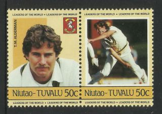 Tuvalu Niutao 1985 Cricketers Terry Alderman Pair Mnh