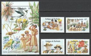 K240 Antigua &barbuda Girl Guiding Scouts 885 - 888 Michel 19 € Bl,  Set Mnh Stamps