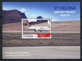 St Helena 2018 Mnh Airport Project Iii Airlink 1v M/s Planes Aviation Stamps
