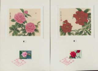 China Prc 1979 Camelias Sc 1530 - 1539 Set On Proofcards