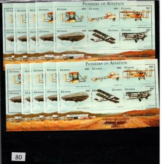 ,  10x Guyana - Mnh - Zeppelin,  Airplanes - Whoesale