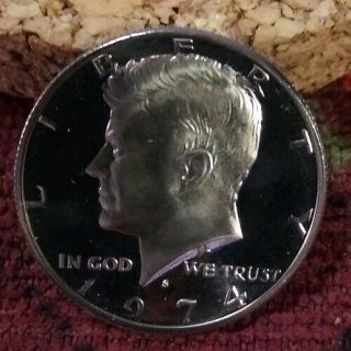 1974 - S Kennedy Half Dollar - Exact Coin Shown Sharp