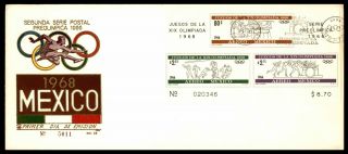 Mexico 1968 Olympic Games Imperf Souvenir Sheet Cachet On Unsealed Fdc