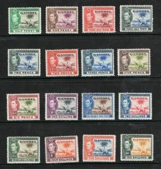 E69] Gambia Sg150 - 161 1938 Definitives Set 16v Complete Mounted