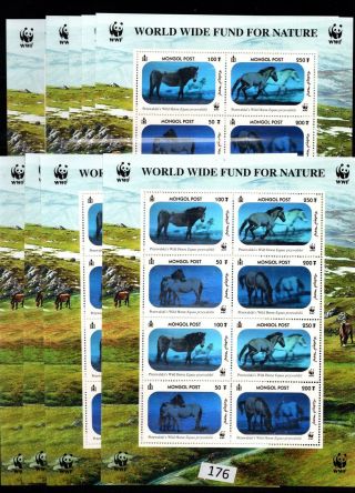 /// 9x Mongolia - Mnh - Wwf - Nature - Animals - Horses -