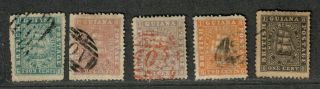 British Guiana Sc 45 - 49 Used/f - Vf,  Complete Set,  Couple Tiny Faults,  Cv.  $152.  50