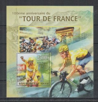 L695.  Niger - Mnh - 2013 - Sport - Cycling - Tour De France - Bl