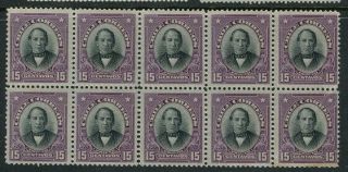Chile 1911 15c Block Of 10 Nh