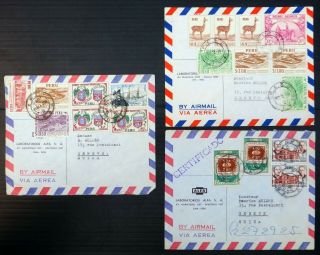 Peru Registered Commercial Covers (3) To Switzerland Bm843