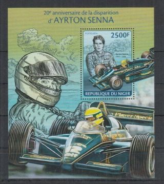N695.  Niger - Mnh - 2014 - Famous People - Ayrton Senna - Bl
