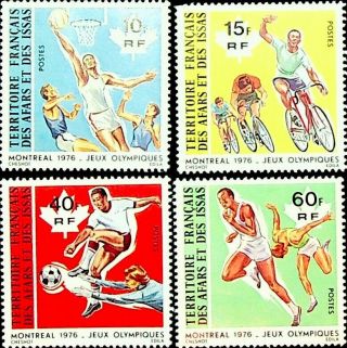 Djibouti 1976 Olympics Montreal Basketball Cycling Football Race Stamps