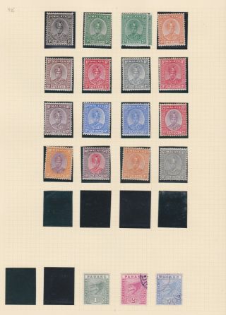 Malaya Malaysia Pahang Stamps 1935 Values Selection On Old Album Page