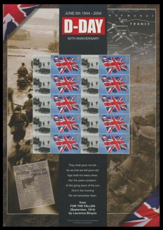 Bc - 024 - 60th Anniversary Of D - Day Landings 2004 Business Smilers Sheet.