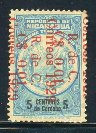 Nicaragua Mh Specialized: Maxwell Pt39var 1c/5c (red) Triple " Correos 1929 " $$$