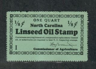 North Carolina State Revenue Stamp Sc Ln24 M/lh,  Gum Crease,  Linseed Oil