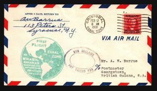 Canal Zone 1931 First Flight Cover To British Guiana - Z17786