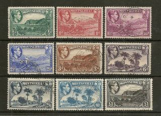 Montserrat 1938 - 48 Kgvi Vals To 10/ & £1 Sg111/12