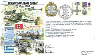 Aviation :1991 Royal Air Forces Association - Evacuation From Greece - Signed