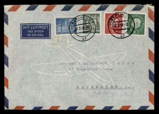 Dr Who 1959 Germany Berlin To Usa Multi Franked Air Mail C132063