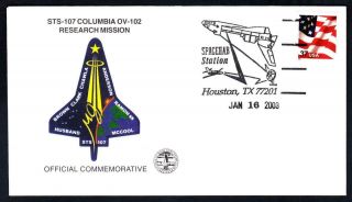 Space Shuttle Columbia Sts - 107 Day Of Launch Disaster Space Cover (2005)