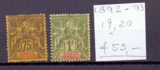 French Senegal 1892 - 1893.  Stamp.  Yt 19,  20.  €53.  00