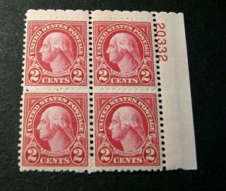 Us Plate Blocks Stamp Scott 634 Washington 1926 Mnh L288