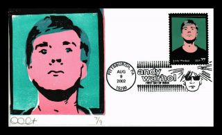Us Cover Andy Warhol Artist Fdc Hand Painted Transcendental Arts Council