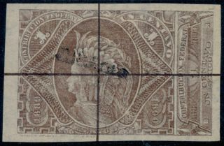 Ad38 Mexico Revenue Cf 76a 1ctv 1889 - 90 Mr $5