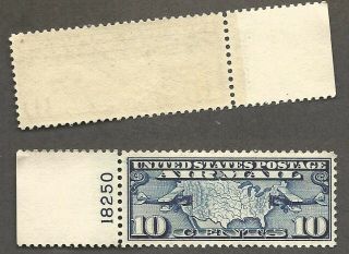 U.  S.  10 Cent Planes On Map Airmail With Tab - Scott C7 -,  Nh Stk Xz