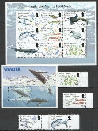 S1250 British Antarctic Territory Marine Life Whales Michel 40 Eu Kb,  Bl,  Set Mnh