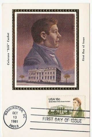 James Hoban 1935 Us First Day Cover 1981 Colorano Silk Cachet Fdc Maxi Card
