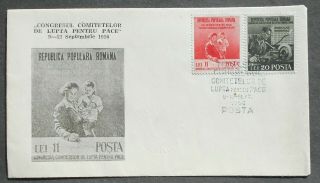 Romania 1950 Cover Franked W/ 2 Stamps,  Special Cancellation