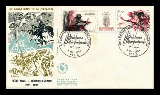 Dr Jim Stamps Wwii Liberation Anniversary Fdc Gutter Pair France Cover