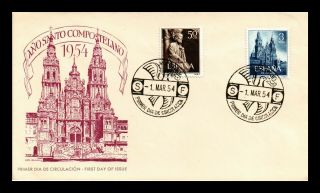 Dr Jim Stamps Compostela Holy Year First Day Issue Combo Spain Cover