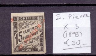 Saint Pierre And Miquelon 1893.  Imperf.  Postage Due Stamp.  Yt X3.  €30.  00