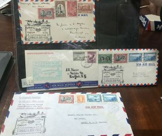 1939 Canada Four First Flight Covers From First Transatlantic Flight Co283